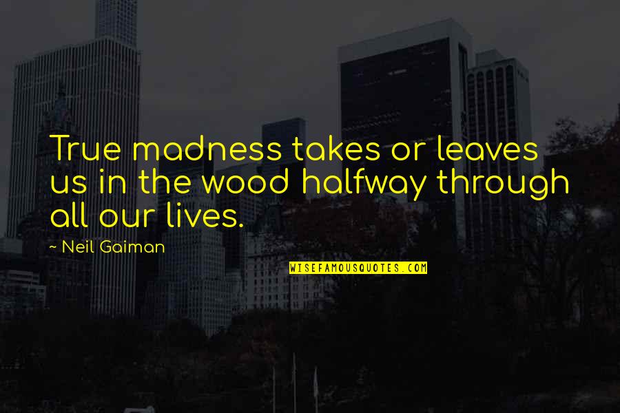 Health Insurance Policy Quotes By Neil Gaiman: True madness takes or leaves us in the