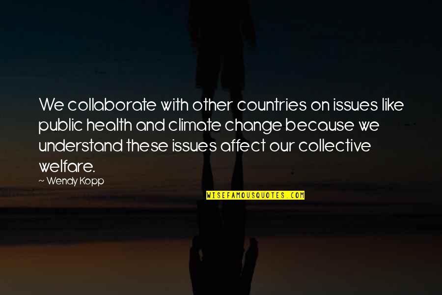 Health Issues Quotes By Wendy Kopp: We collaborate with other countries on issues like