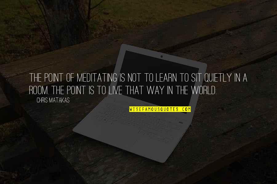 Health Mottos Quotes By Chris Matakas: The point of meditating is not to learn