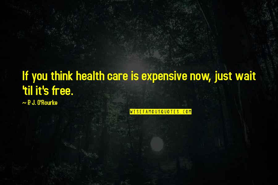 Health Now Quotes By P. J. O'Rourke: If you think health care is expensive now,