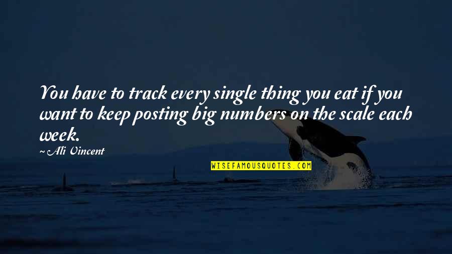 Health To Quotes By Ali Vincent: You have to track every single thing you Health To Quotes By Ali Vincent: You have to track every single thing you
