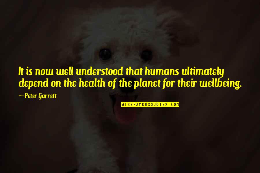 Health & Wellbeing Quotes By Peter Garrett: It is now well understood that humans ultimately