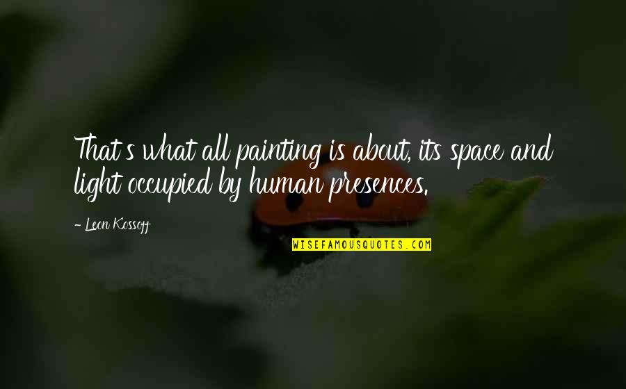 Healthcare Workers Motivational Quotes By Leon Kossoff: That's what all painting is about, its space