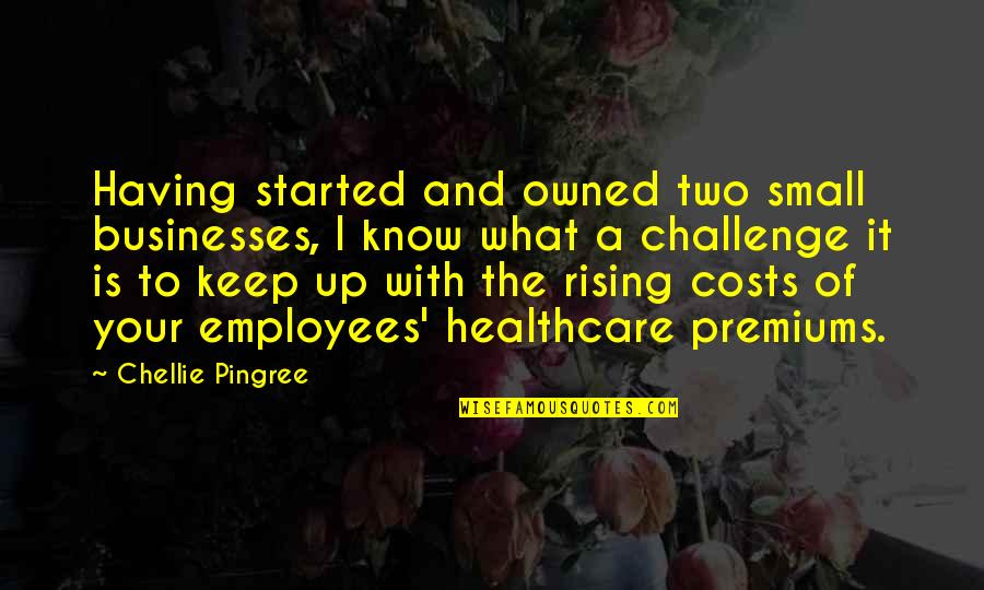 Healthcare's Quotes By Chellie Pingree: Having started and owned two small businesses, I