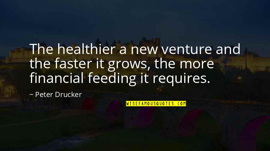 Healthier Quotes By Peter Drucker: The healthier a new venture and the faster