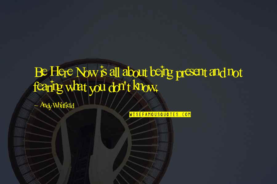 Healthy And Inspirational Quotes By Andy Whitfield: Be Here Now is all about being present