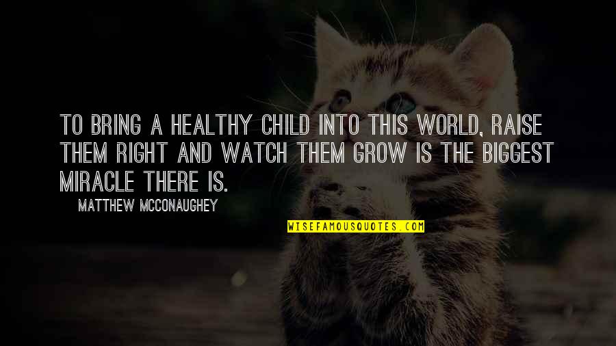 Healthy Child Quotes By Matthew McConaughey: To bring a healthy child into this world,