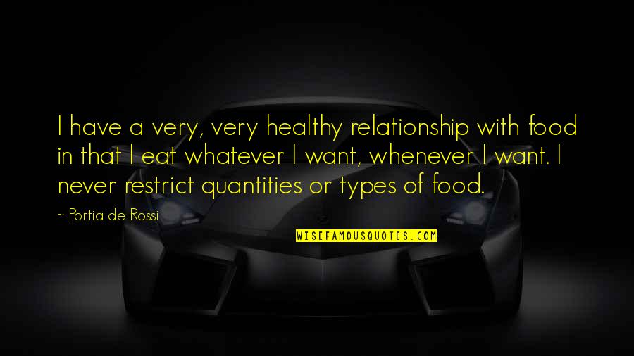 Healthy Eat Quotes By Portia De Rossi: I have a very, very healthy relationship with