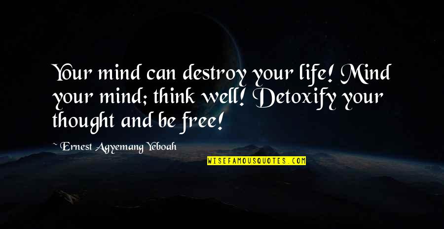Healthy Habits Quotes By Ernest Agyemang Yeboah: Your mind can destroy your life! Mind your
