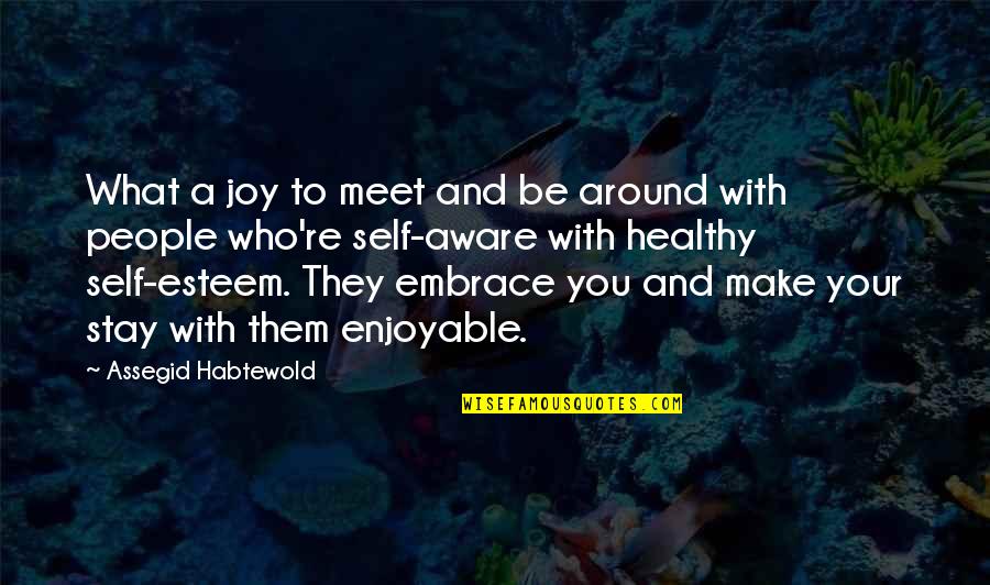 Healthy Life Quotes By Assegid Habtewold: What a joy to meet and be around