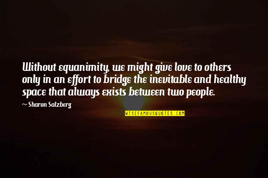 Healthy Relationships Quotes By Sharon Salzberg: Without equanimity, we might give love to others