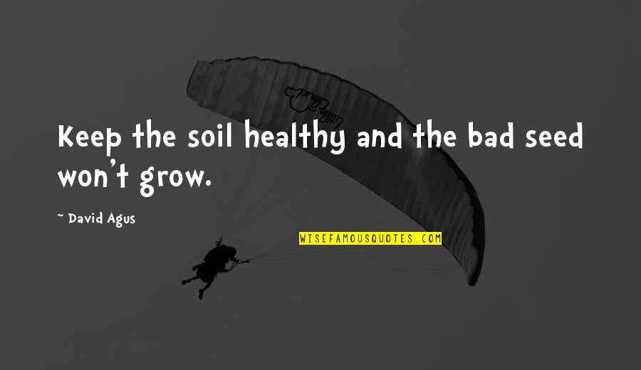 Healthy Soil Quotes By David Agus: Keep the soil healthy and the bad seed