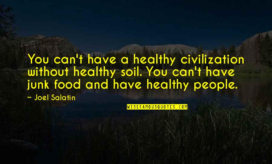 Healthy Soil Quotes By Joel Salatin: You can't have a healthy civilization without healthy