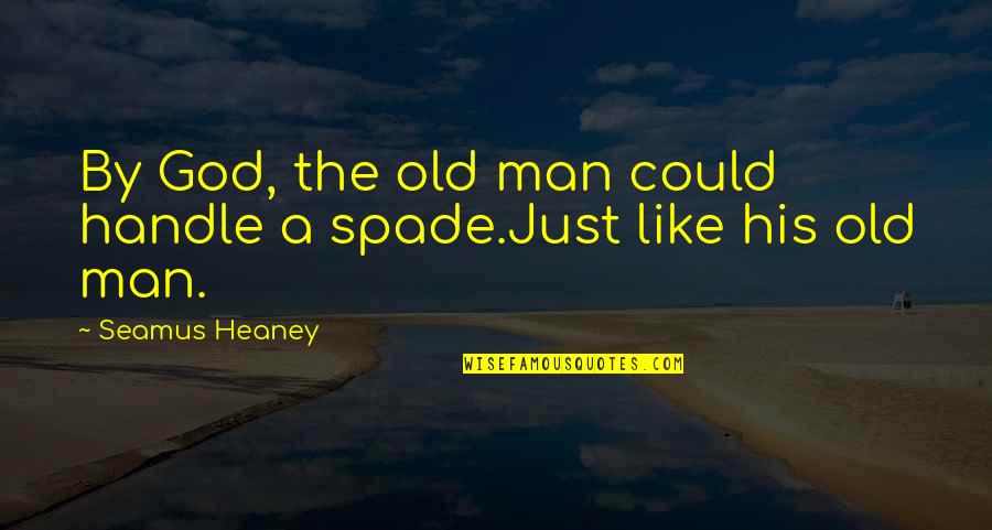 Heaney Quotes By Seamus Heaney: By God, the old man could handle a Heaney Quotes By Seamus Heaney: By God, the old man could handle a