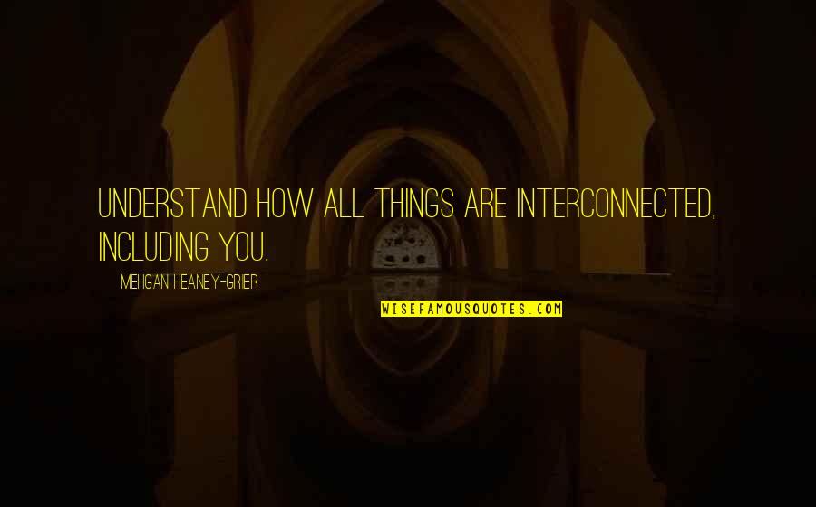 Heaney's Quotes By Mehgan Heaney-Grier: Understand how all things are interconnected, including you.