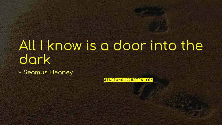 Heaney's Quotes By Seamus Heaney: All I know is a door into the
