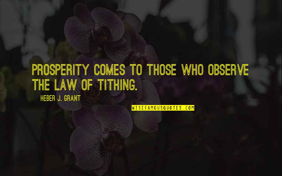 Heang Sang Heng Quotes By Heber J. Grant: Prosperity comes to those who observe the law Heang Sang Heng Quotes By Heber J. Grant: Prosperity comes to those who observe the law
