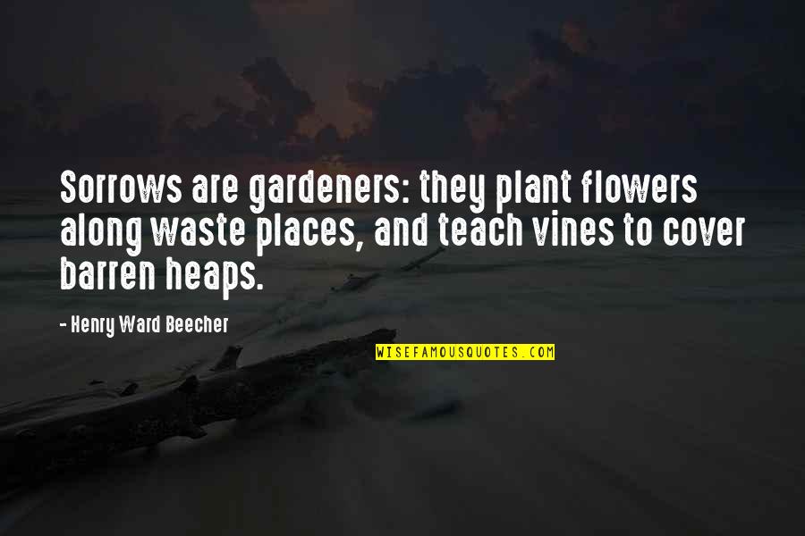 Heaps Quotes By Henry Ward Beecher: Sorrows are gardeners: they plant flowers along waste