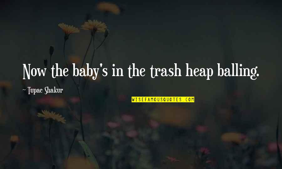 Heap't Quotes By Tupac Shakur: Now the baby's in the trash heap balling.