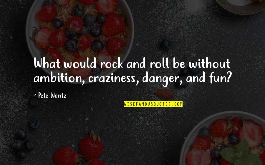 Hearer's Quotes By Pete Wentz: What would rock and roll be without ambition,