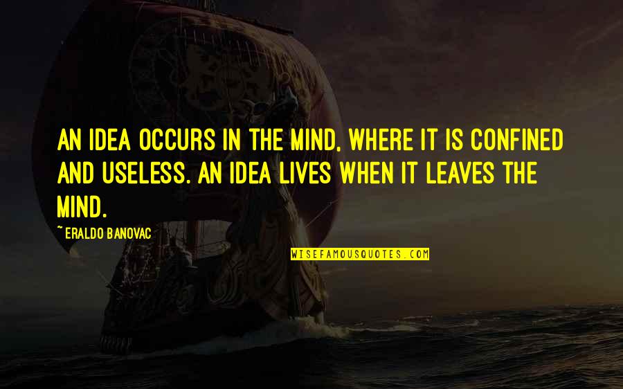Hearnow10 Quotes By Eraldo Banovac: An idea occurs in the mind, where it
