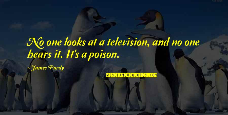 Hears Quotes By James Purdy: No one looks at a television, and no