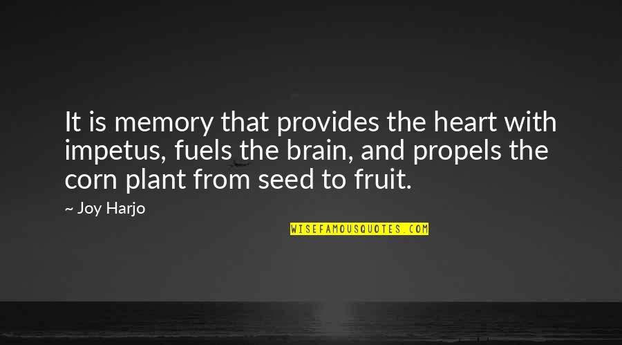 Heart And Brain Quotes By Joy Harjo: It is memory that provides the heart with
