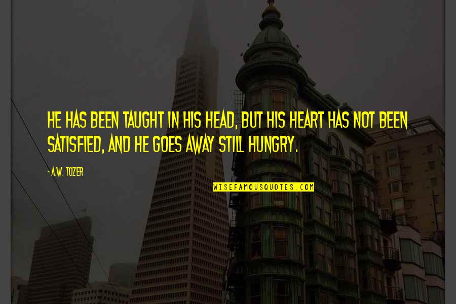Heart And Head Quotes By A.W. Tozer: He has been taught in his head, but