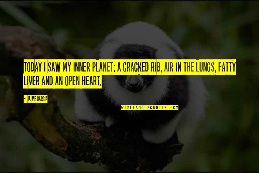 Heart And Lungs Quotes By Jaime Garcia: Today I saw my inner planet: a cracked