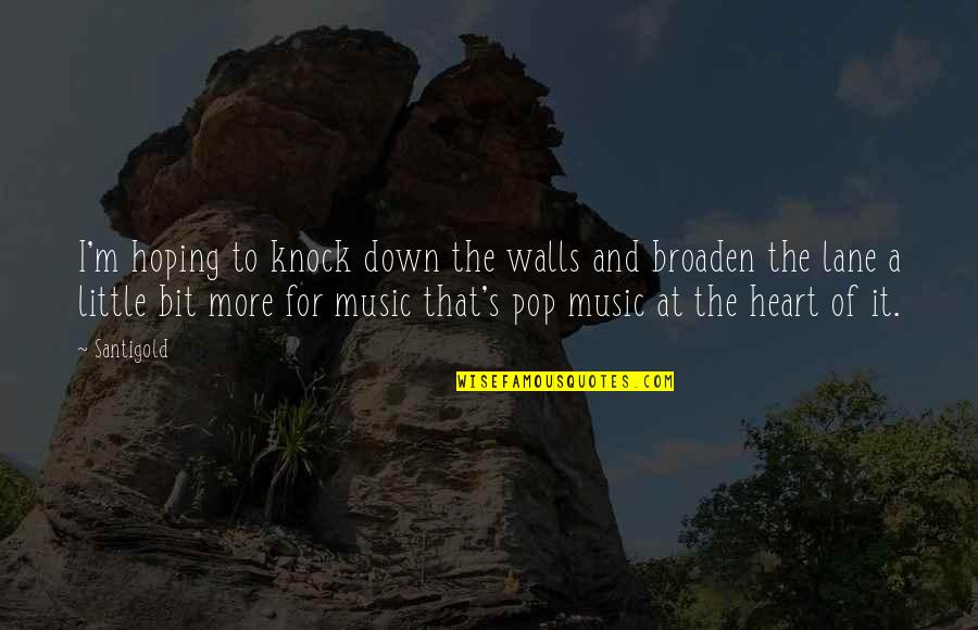 Heart And Music Quotes By Santigold: I'm hoping to knock down the walls and Heart And Music Quotes By Santigold: I'm hoping to knock down the walls and