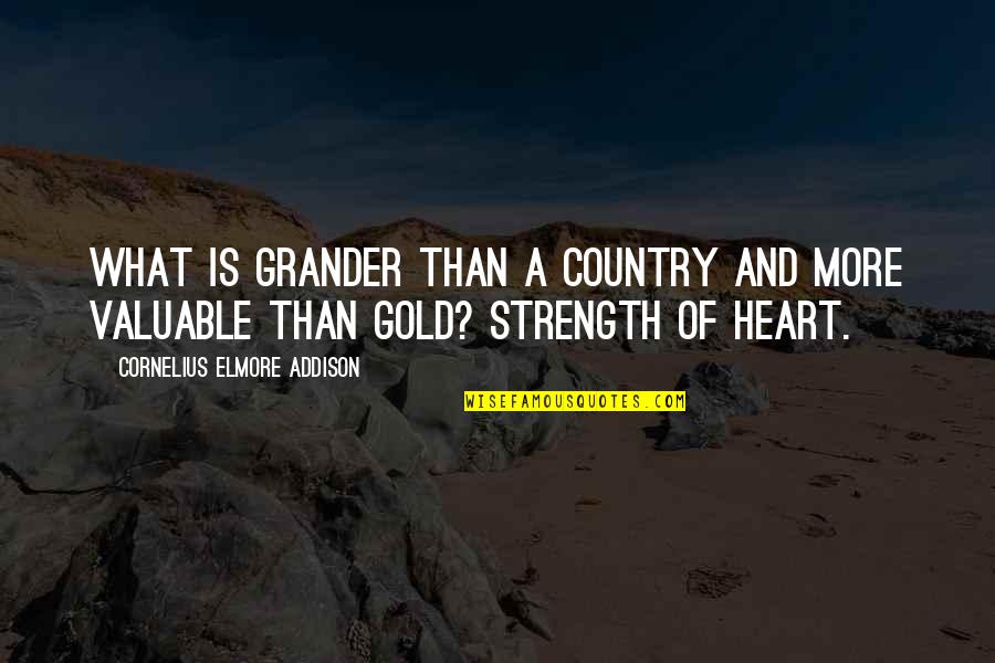 Heart And Strength Quotes By Cornelius Elmore Addison: What is grander than a country and more