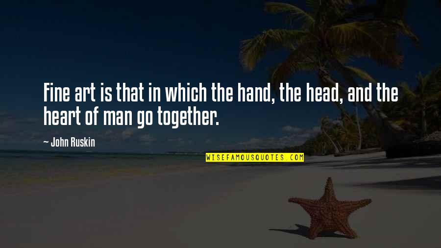 Heart Art Quotes By John Ruskin: Fine art is that in which the hand,