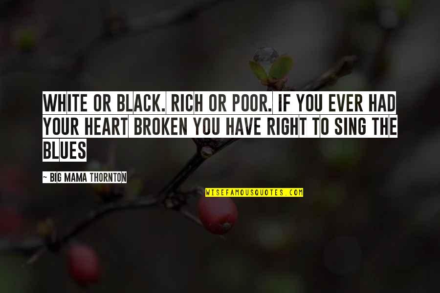 Heart As Big As Quotes By Big Mama Thornton: white or black. rich or poor. if you