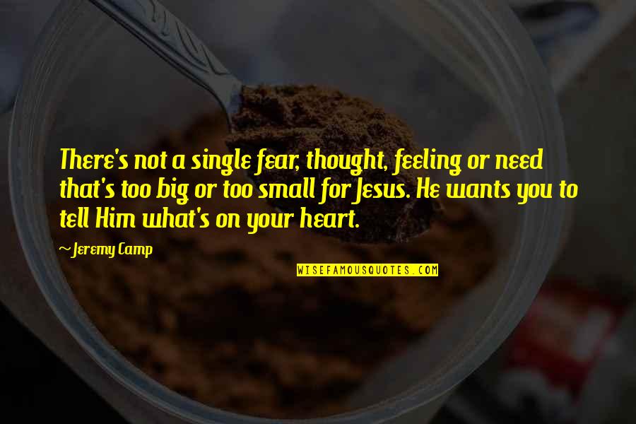 Heart As Big As Quotes By Jeremy Camp: There's not a single fear, thought, feeling or