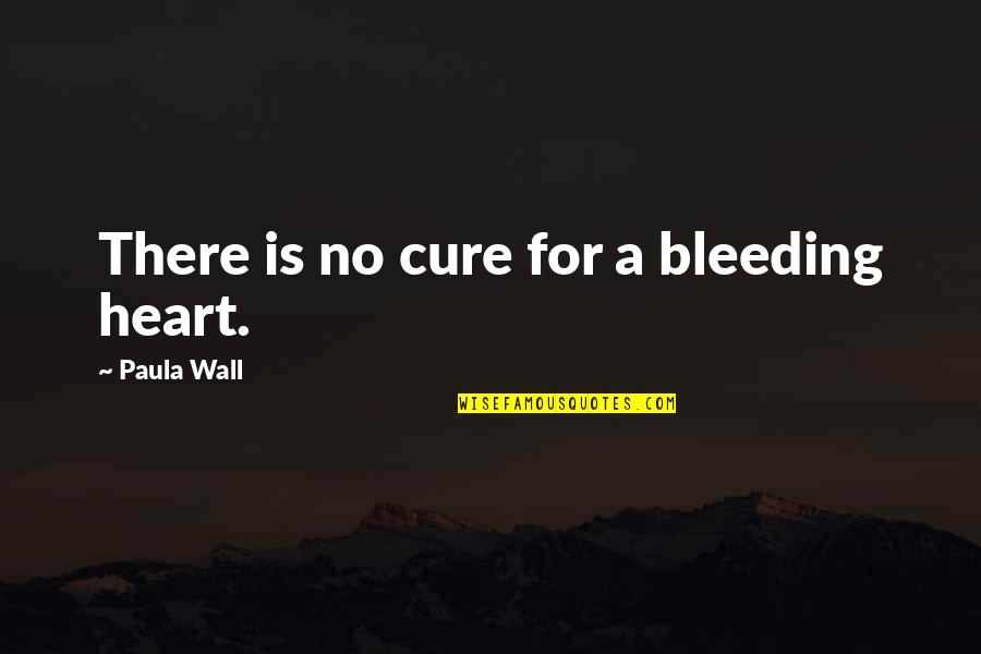 Heart Bleeding Quotes By Paula Wall: There is no cure for a bleeding heart. Heart Bleeding Quotes By Paula Wall: There is no cure for a bleeding heart.