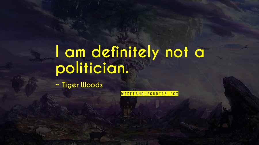 Heart Broken Lines Love Quotes By Tiger Woods: I am definitely not a politician.