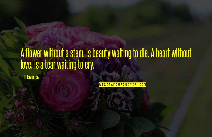Heart Cry Quotes By Octavio Paz: A flower without a stem, is beauty waiting
