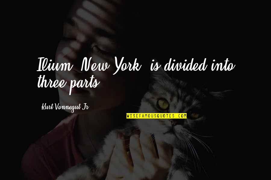 Heart Defect Quotes By Kurt Vonnegut Jr.: Ilium, New York, is divided into three parts.
