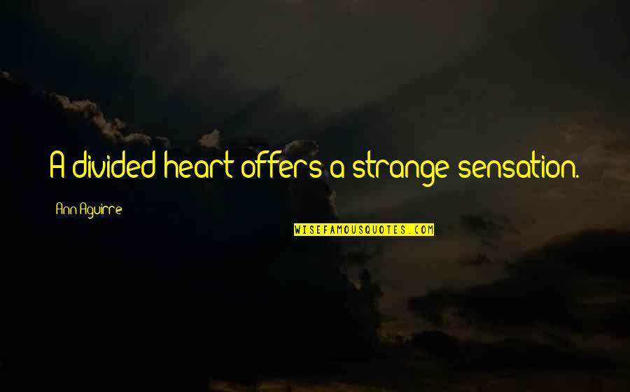 Heart Divided Quotes By Ann Aguirre: A divided heart offers a strange sensation.