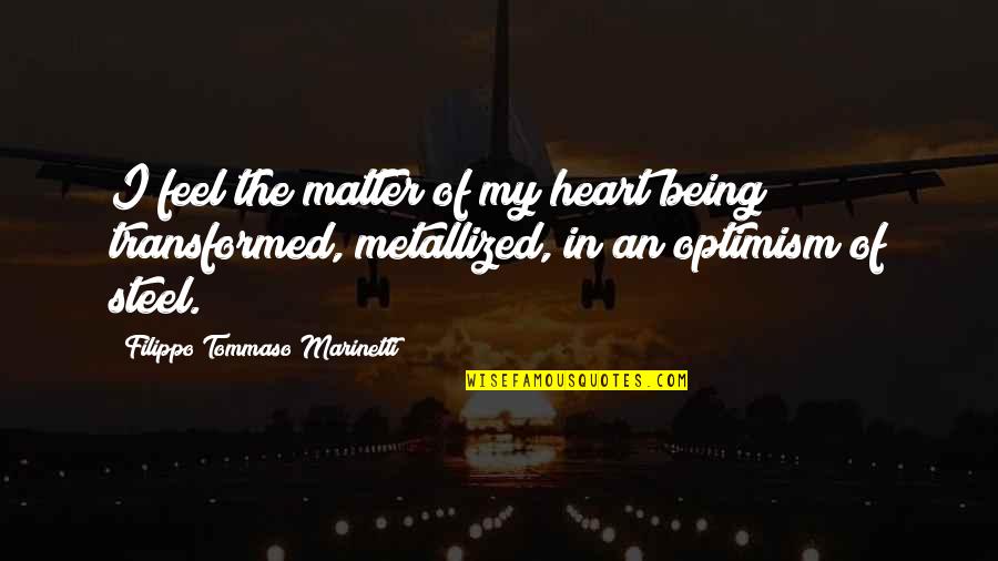 Heart Feel Quotes By Filippo Tommaso Marinetti: I feel the matter of my heart being