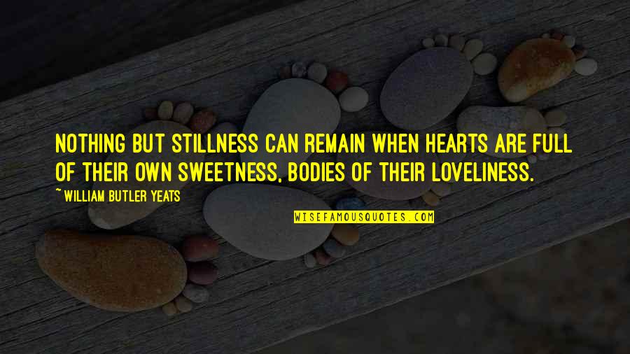 Heart Full Of Quotes By William Butler Yeats: Nothing but stillness can remain when hearts are
