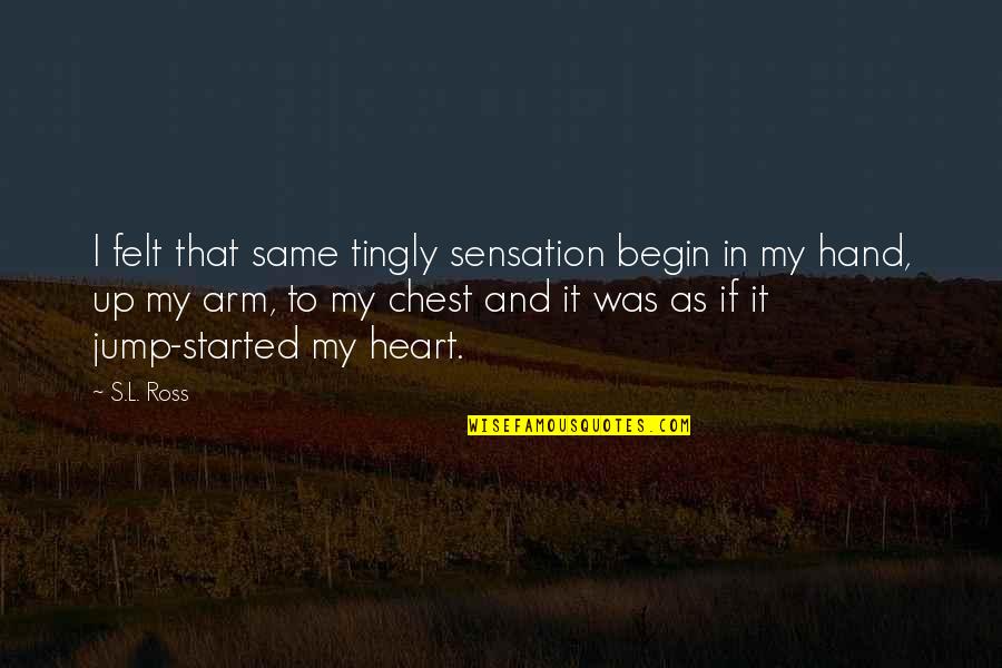 Heart Hand Quotes By S.L. Ross: I felt that same tingly sensation begin in Heart Hand Quotes By S.L. Ross: I felt that same tingly sensation begin in