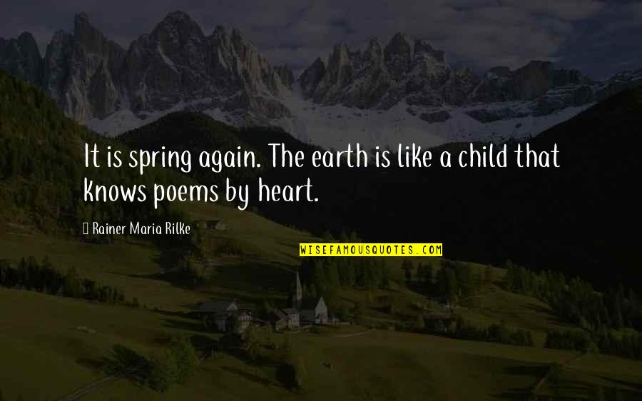 Heart Is Like Quotes By Rainer Maria Rilke: It is spring again. The earth is like