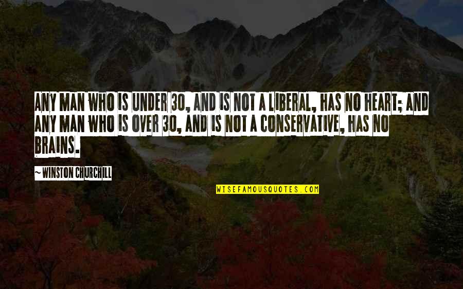 Heart No Quotes By Winston Churchill: Any man who is under 30, and is Heart No Quotes By Winston Churchill: Any man who is under 30, and is