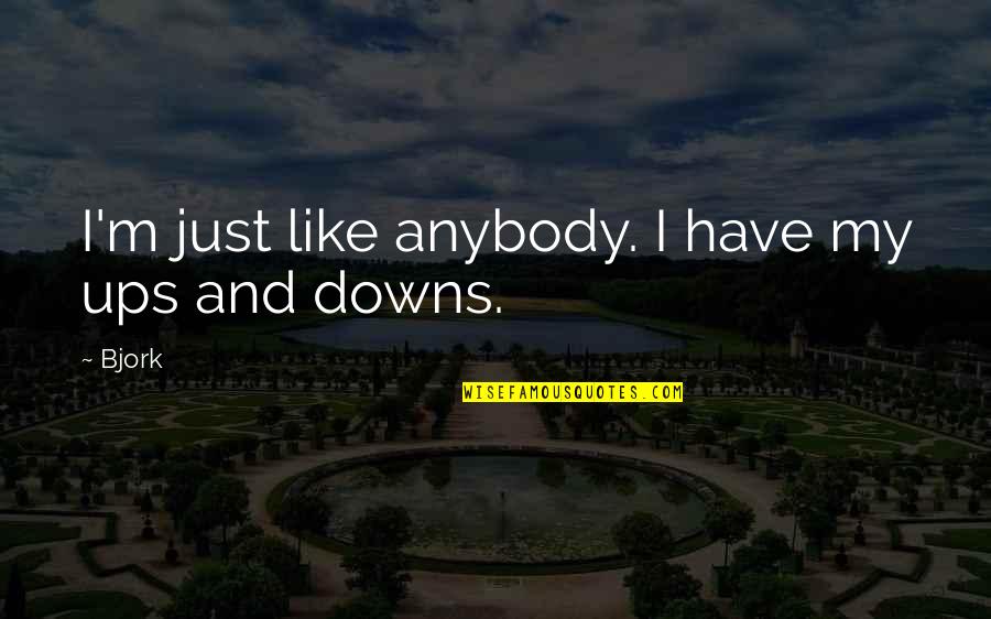 Heart Of Darkness Fire Quotes By Bjork: I'm just like anybody. I have my ups