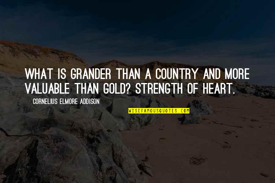 Heart Of Gold And Other Quotes By Cornelius Elmore Addison: What is grander than a country and more