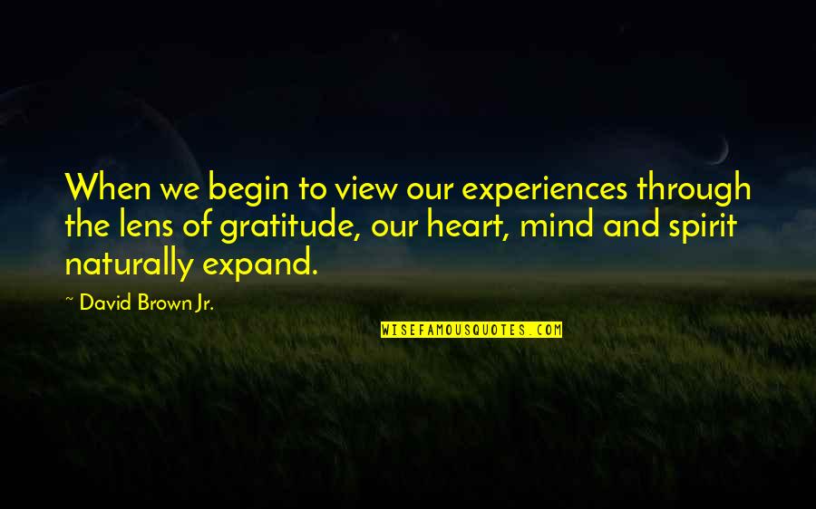 Heart Of Gratitude Quotes By David Brown Jr.: When we begin to view our experiences through