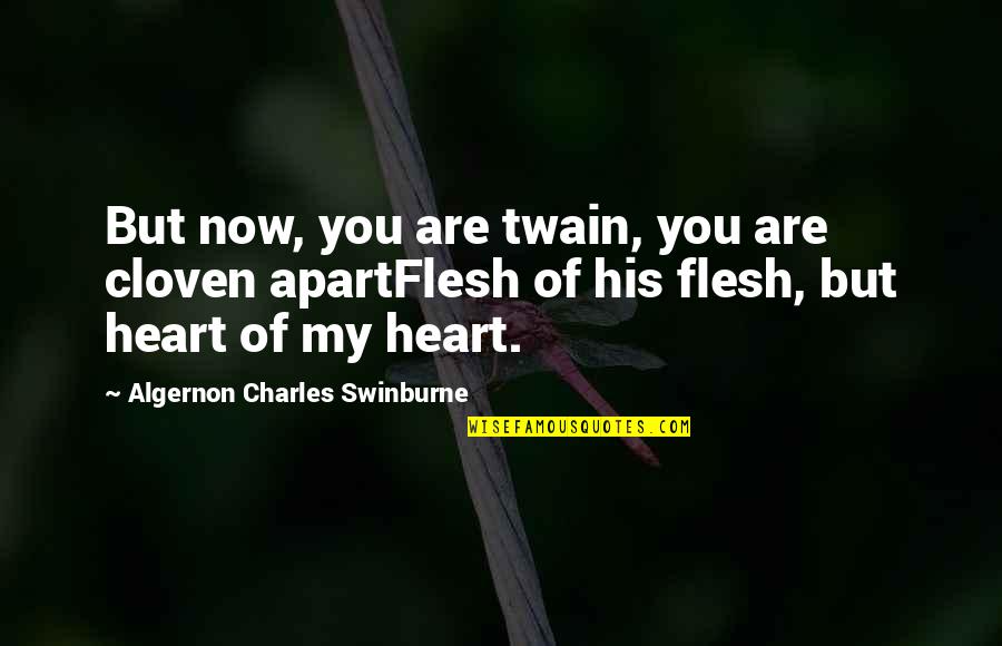 Heart Of My Heart Quotes By Algernon Charles Swinburne: But now, you are twain, you are cloven Heart Of My Heart Quotes By Algernon Charles Swinburne: But now, you are twain, you are cloven