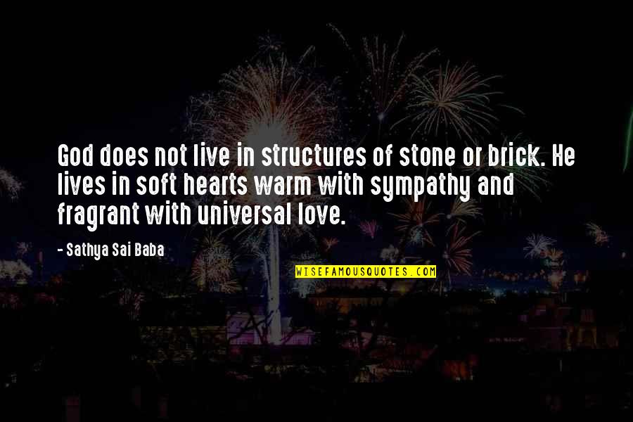 Heart Of Stone Quotes By Sathya Sai Baba: God does not live in structures of stone