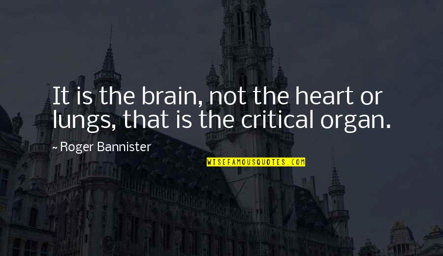 Heart Or Brain Quotes By Roger Bannister: It is the brain, not the heart or